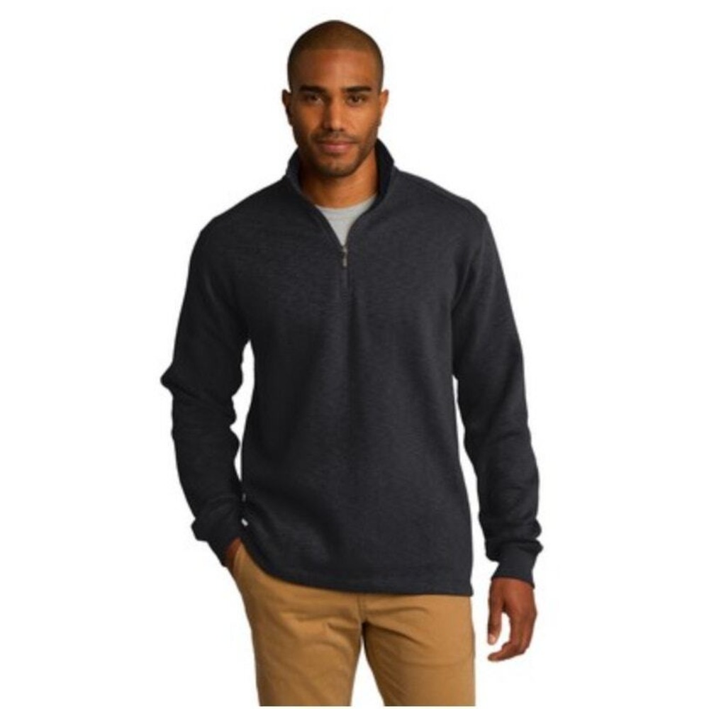 Port Authority Mens Northwest Logo Quarter Zip Pullover Sweater Charcoal Grey M
